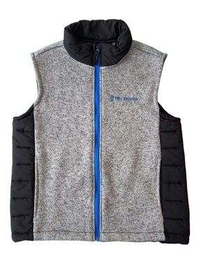 Free Country Boys Fleece Vest L 14/16 Gray Black Zip Hybrid